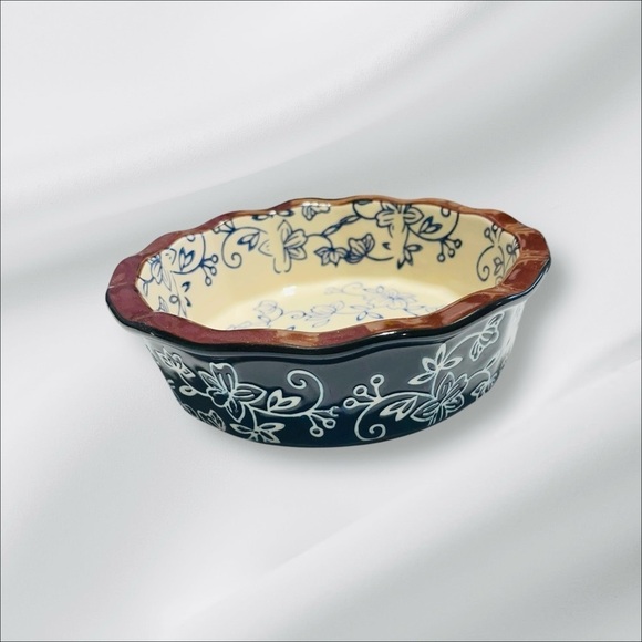 Temp-Tations Presentable Ovenware Floral Lace Bowls Set Of 4 5" scalloped edges - Picture 3 of 12